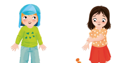 Illustration "Sonnenschutz - wir passen auf" zeigt, wie man empfindliche Kinderhaut am besten vor der Sonne schützt. Zum einen ist Sonnenschutz durch richtige Kleidung wirksam und einfach. Sonnengerechte Kleidung bedeckt möglichst viel vom Körper. Beispiele: Kappe oder Tuch mit Schirm und Nackenschutz, langarmiges Shirt oder T-Shirt, eng gewebte und weit geschnittene Stoffe, möglichst lange Hosen oder Röcke und Schuhe, die den Fuß weitgehend bedecken. Zusätzlichen Schutz bietet die Anwendung von Sonnencreme, Alle unbedeckten Stellen sollten mit Sonnenschutzmittel eingecremt werden. Die Eltern cremen die Kinder vor und nach der Kita ein. In der Kita wird nur noch nachgecremt. Hierbei gilt: Viel hilft viel - Sonnencreme ruhig dick und gleichmäßig auftragen. Am besten einen hohen Lichtschutzfaktor wählen (LSF 50) und eine wasserfeste Creme ohne Duft- und Konservierungsstoffe. Stirn, Ohren, Nase, Lippen, Kinn, Schultern und Fußrücken sind "Sonnenterrassen", diese besonders gründlich eincremen.