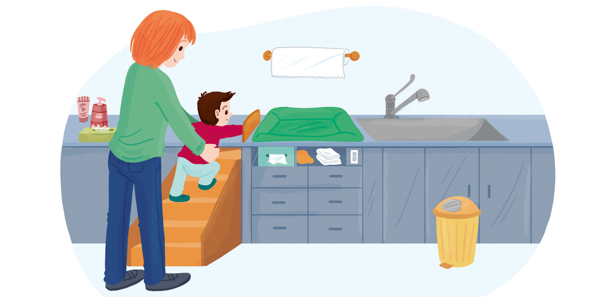  Wohlfühlen beim Wickeln - KinderKinder Illustration 