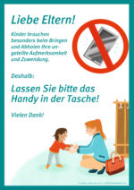 Aushang Handy bleibt in der Tasche