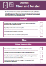 Checkliste zur Sicherheit von Türen und Fenstern in Kitas mit praktischen Tipps zur Unfallvermeidung und Gefahrenprävention.